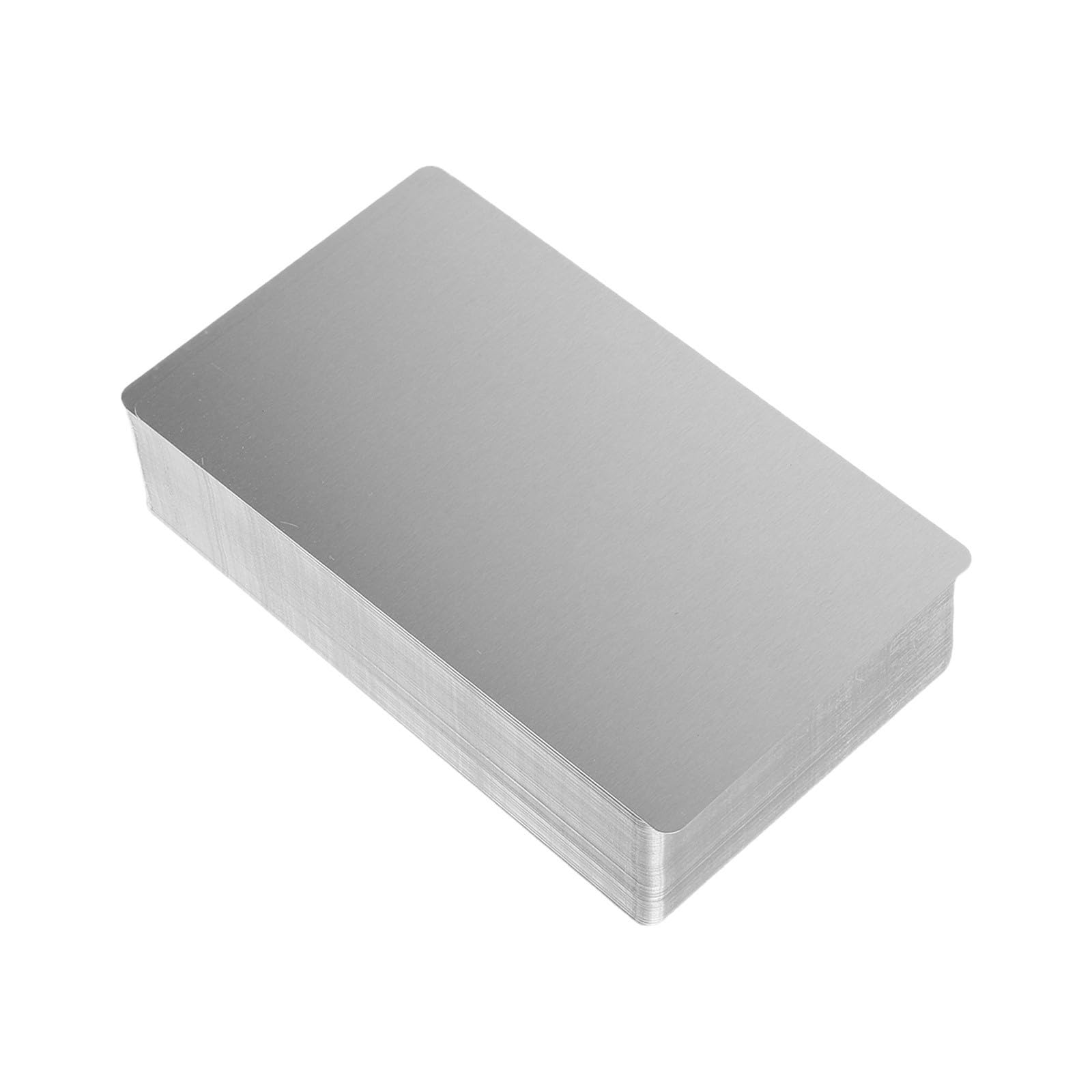 Biglietti da Visita in Metallo Argento 86x54x0,21mm 200 Pezzi in Lega di Alluminio Antiossidante per Incisione Laser Ufficio e Outdoor