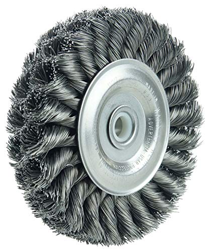 Image of Weiler 09134 4 inch Standard Twist Knot Wire Wheel, .0118 inch Steel Fill, 1 /2 inch-3 /8 inch Arbor Hole, Made in the USA (Pack of 5)