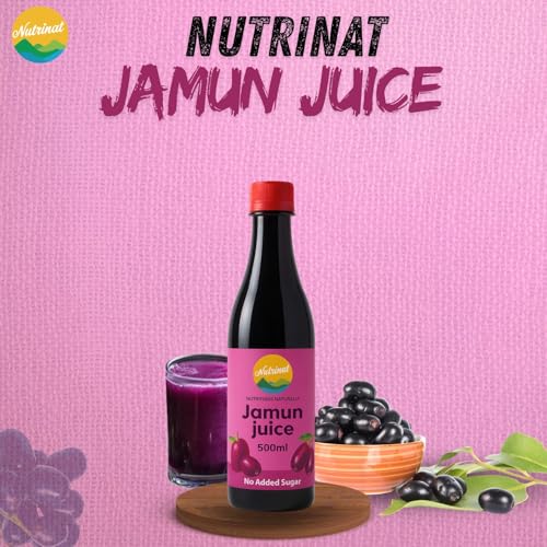 Image of Nutrinat Jamun Juice - 500ml (Pack of 1) | Jamun Juice without Sugar | Natural Kala Khatta Flavor