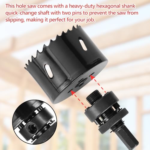 Flintronic 76mm Hole Saw, HSS Bi-Metal Hole Cutter, Hole Saw Drill Bit for Soft Metal, Wood, Plasterboard, Ceiling Board, PVC Board and Plastic for Cutting Circular Holes 7 Flintronic 76mm Hole Saw, HSS Bi-Metal Hole Cutter, Hole Saw Drill Bit for Soft Metal, Wood, Plasterboard, Ceiling Board, PVC Board and Plastic for Cutting Circular Holes - Image 7