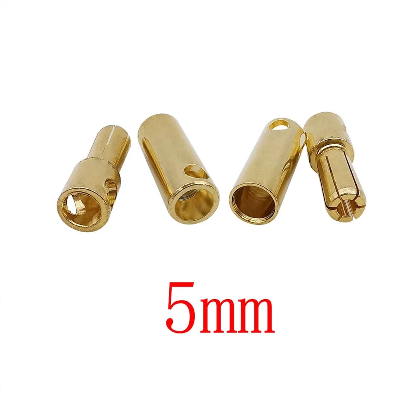 Bananowe męskie żeńskie wtyki bananowe złącze 5 mm 6 mm 8 mm pozłacane (5 mm, 5 par)
