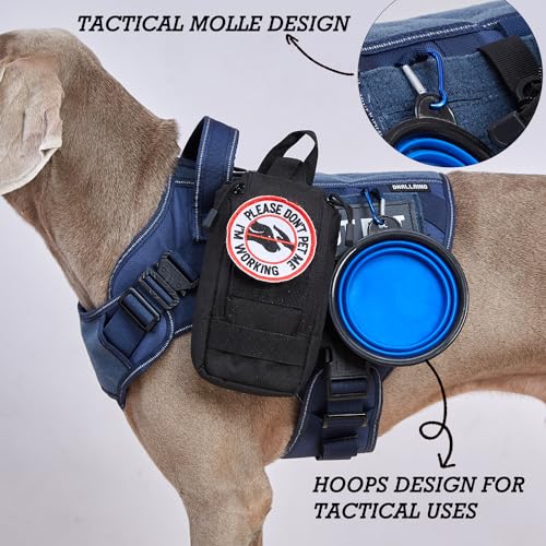 Image of Tactical Dog Harness for Large Dogs, Heavy Duty Dog Harness with Handle, Adjustable Reflective Military German Shepherd Dog Vest Harness with Do Not Pet Patches for Hiking Training Blue