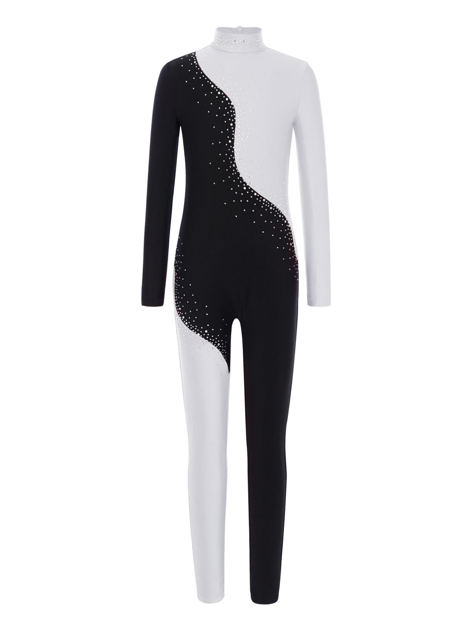 TiaoBug Maillot De Danza Para Niña Mono Deportivo Con Lentejuelas Maillot Manga Larga De Gimnasia Rítmica Mono De Baile Actuación