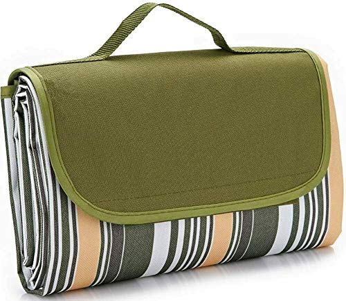 Yangers grote picknick deken in handvat tas waterdichte rug wasbaar outdoor camping tuin mat strand wandelen park gras Travel tapijt (200 x 145cm)