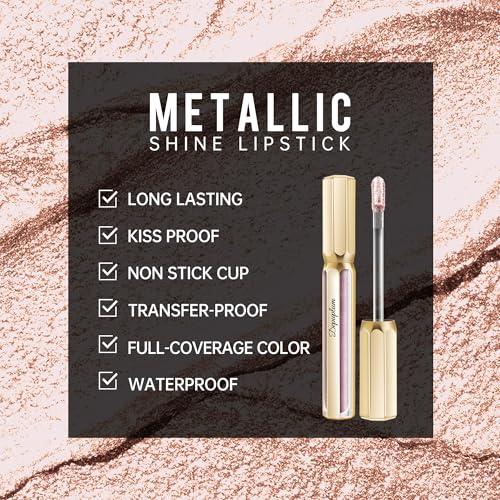 Image of Depuplum Silver Lipsticks for Women Metallic Glitter Lipstick Long Lasting