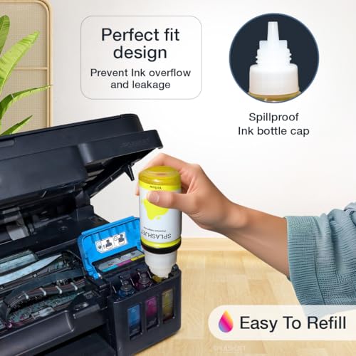 Image of Splashjet GI 790 Compatible Refill Ink for CN Pixma G2010, G2000, G1010, G1000, G3010, G3000, G4010, G4000 Printer for CN Inktank Printer Ink (70gm X C /M /Y /BK) (Pack of 4) - 501797