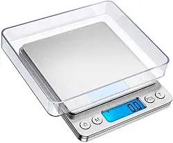 Balança Digital de Precisão Cozinha 0.1 g a 3 Kg Conta Peças c/ 2 Bandejas CBRN05529 Commerce Brasil