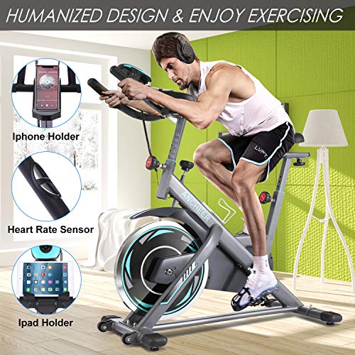 ANCHEER Heimtrainer Fahrrad, Indoor Hometrainer Cycling Fitnessbikes, Ergometer für zuhause mit 22kg Stahlschwungrad… – Bild 4