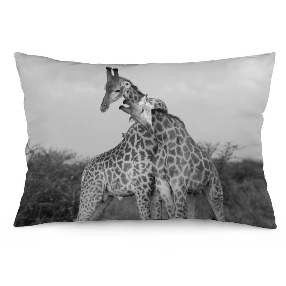 NIBABAEU Cushion Covers 1 PCs Pair Giraffe Wild Adorable Animal Decorative Throw Pillow Covers 14x20inches (35x50cm) Soft Polyester Pillow Cases Rectangular Pillowcases
