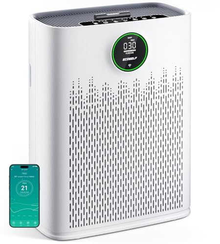 Image of Air Purifiers for Home Large Room, with Smart Mode, PM2.5 Air Quality Display, 22dB Sleep Mode, Aromatherapy, Cover Up to 1295 Ft² with 2X-Purification & 360°Air Outlet, HAP603, White