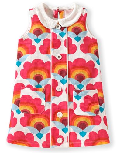 Hongshilian Toddler Girl Casual Floral Dress Cartoon Print Summer Clothing 2-7 Years