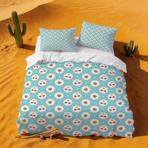 Housse de couette microfibre douce parure de lit 2 personnes 200x200 cm - 5