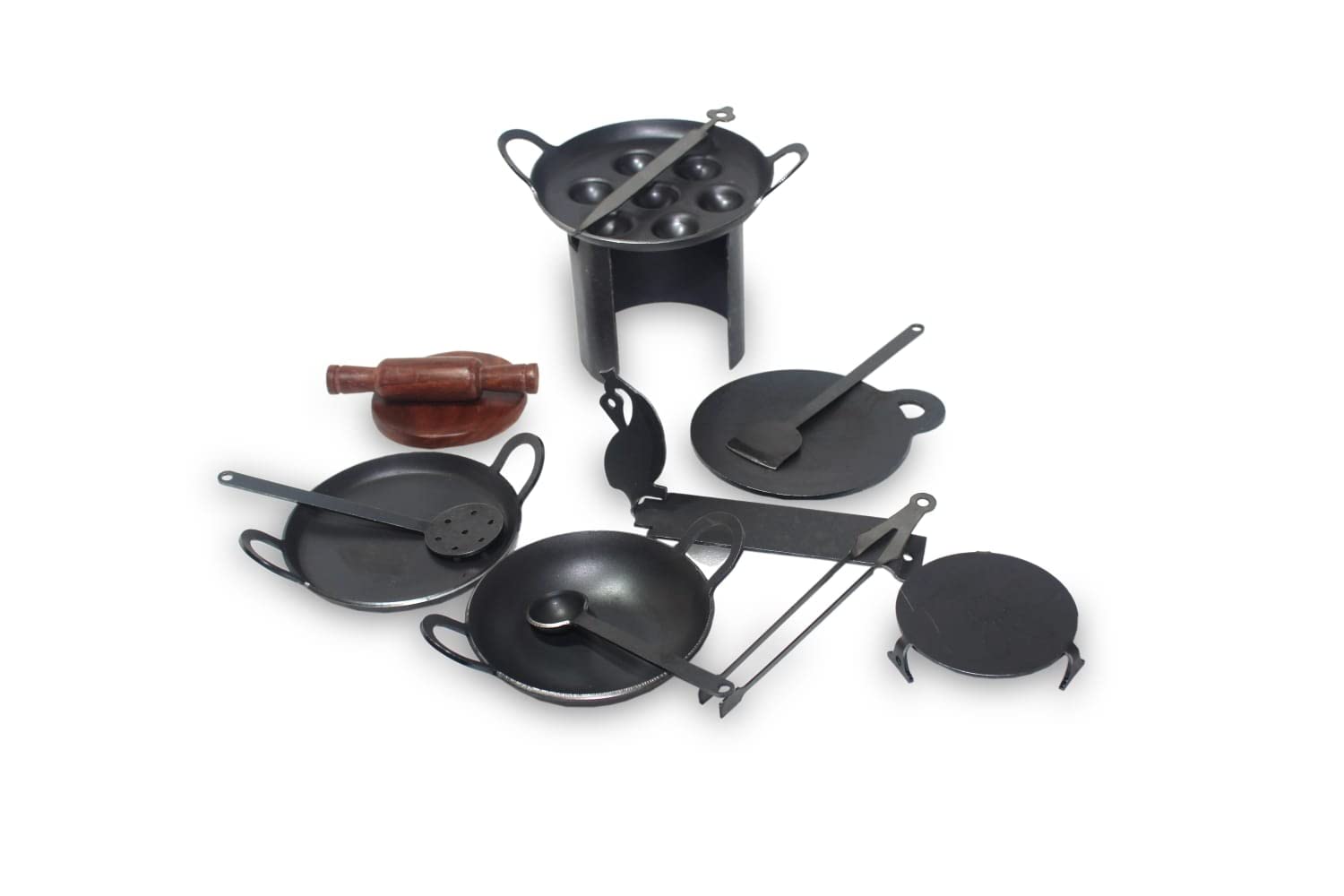 Aaghnya Black Pure Iron Miniature Kitchen Set for Kids, Kitchen Set Toys for Girls. (Set of 13) (B09RGY1F32) Amazon Price History, Amazon Price Tracker