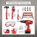 STEAM Life Kids Toy Set for Boys 3-5 with Power Drill, Tool Box, Hammer, Measure, Drill, Hammer, Measure