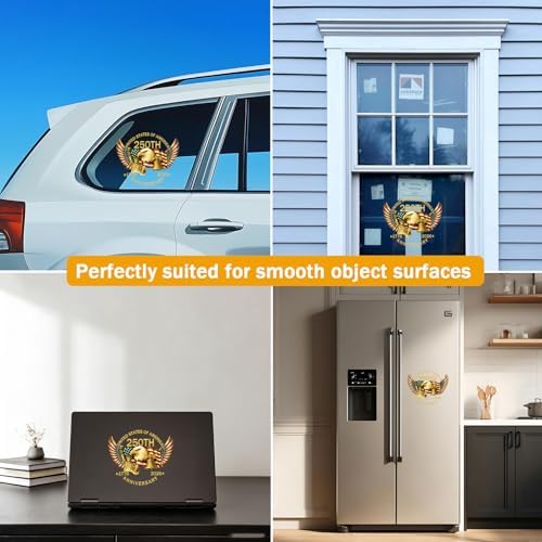 2PCS 250th Anniversary USA Car Window Decal Sticker,1776-2026 American Independence Commemorative Sticker,USA Patriotic 4th of July Vinyl Bumper Stickers for Car, Pickup Truck, SUV (Eagle Wings) - 5