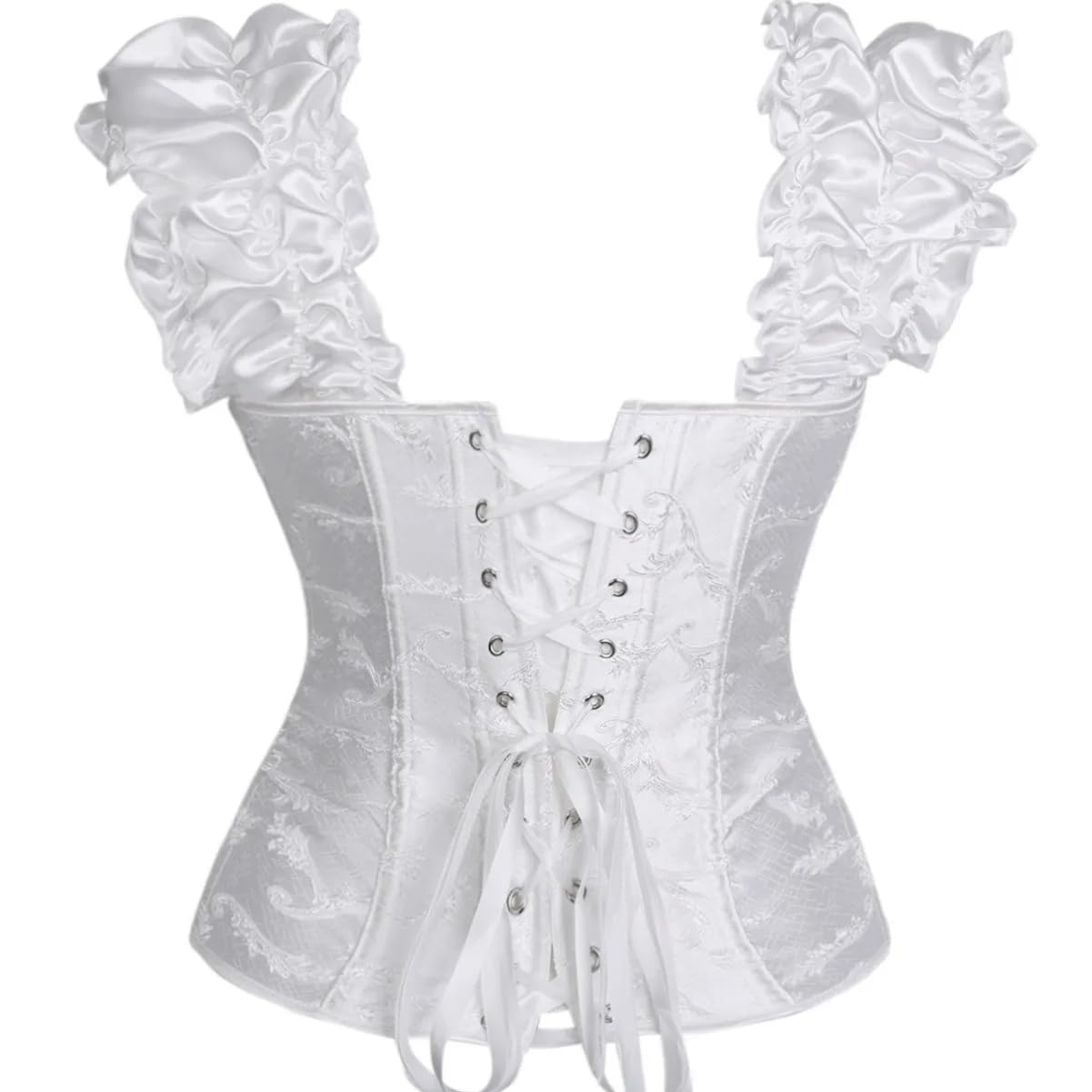 Corsetto Donna Stile Corte con Maniche a Sbuffo Rimovibili Bustier Overbust Senza Spalline Top Modellante da Indossare all'Esterno