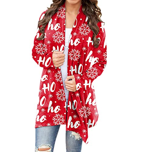 Cardigan aztèque pour Femme Cardigans de Noël Pulls en Tricot à Devant Ouvert Impression Mignonne Vestes légères surdimensionnées à Manches Longues Cover