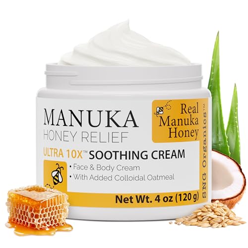 Super Natural Goods Manuka Honey Cream (4oz) â€“ Hydrating Lotion for All Skin Types Suitable for Kids and Adults | Moisturizing Body Cream with Real Manuka Honey Aloe Vera Juice and Cocoa Butter