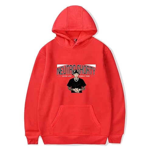 Photo de RYSXJLX Neutro Shorty Merch Alien Life Tour Sweat à capuche unisexe décontracté classique à manches longues Style rappeur HipHop, Rouge, XS