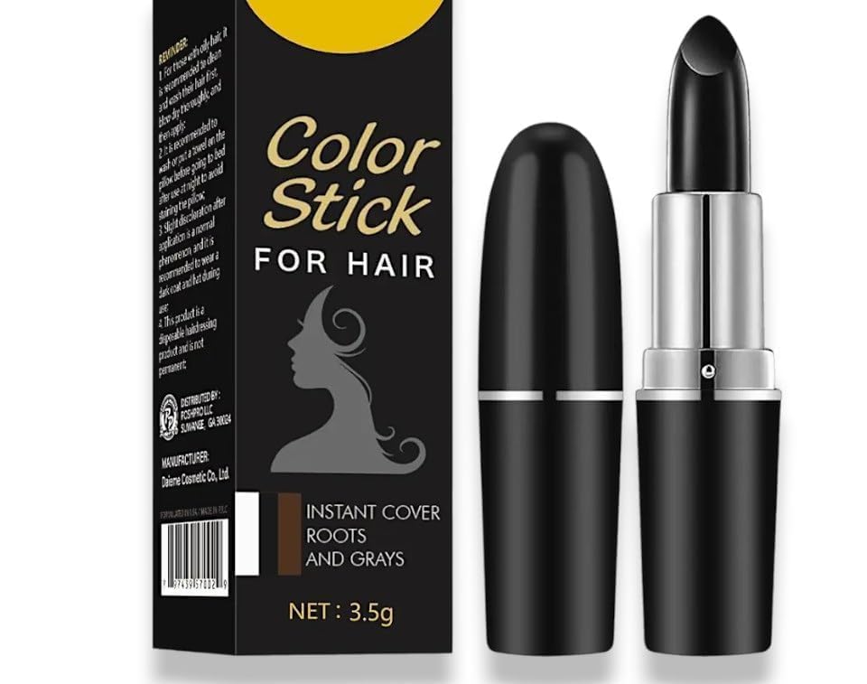 Image of 2 in 1 Hair Color Dye Stick Comb, Safe-And Waterproof and Sweat-Proof Hairs Dyes Comb,Instant and Best Hair Care, for Women & Men, Korean Hair Color Easy Application (Brown Hair Dye) (Black Hair Colour Stick)