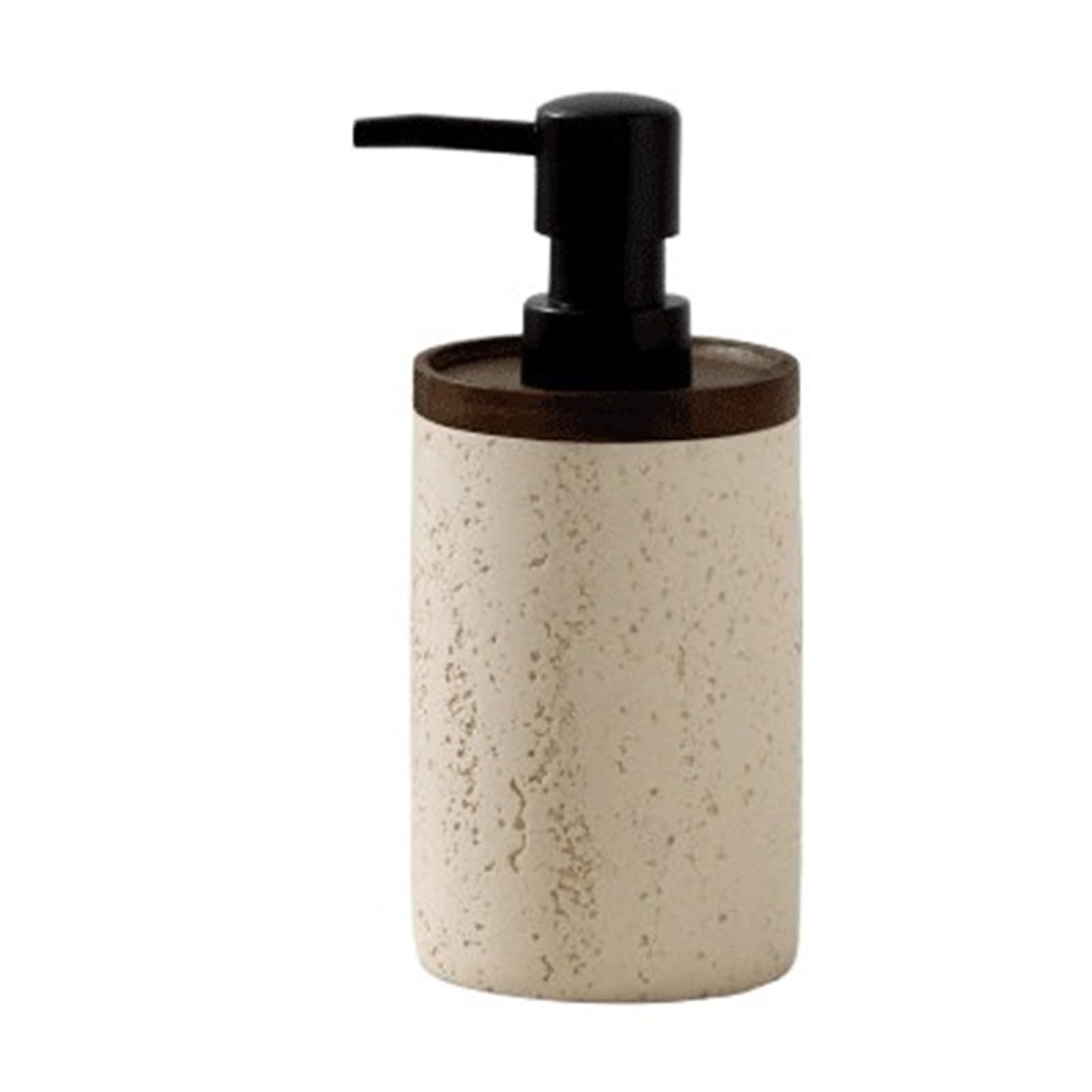 Soap Dispenser Walnut-grain Soap Dispenser With A Travertine Body. Shampoo, Wash, Dish(Beige)