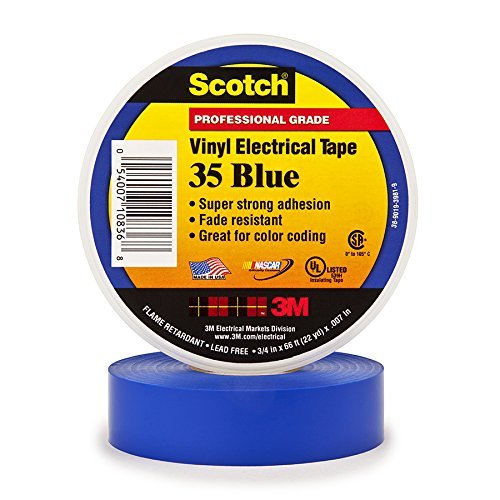 3M Scotch 35 Vinyl Color Coding Electrical Tape, 32 to 221 Degree F, 1250 mV Dielectric Strength, 66 Length x 3/4 Width, Blue (B00872WESE) Amazon Price History, Amazon Price Tracker