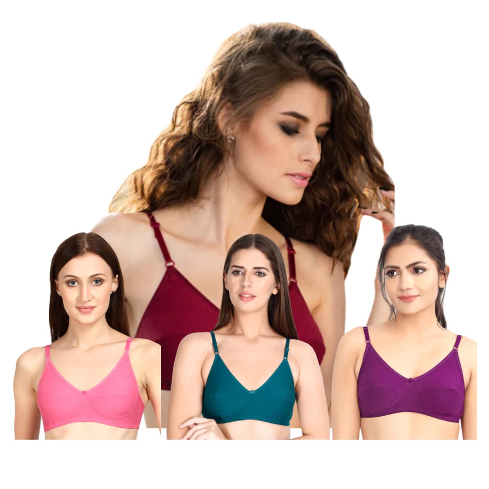GenericPrithvi Prency Bra/Every Day Non Padded Bra-Pack of 4 (Random Colours)
