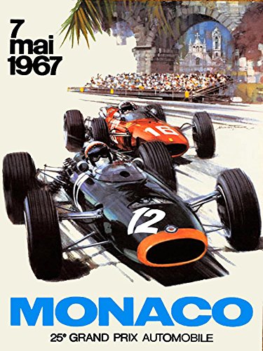 SHAWPRINT 1967 Grand Prix Monaco nostalgique en métal rétro Vintage Tin Plaque Murale Fantaisie Cadeau