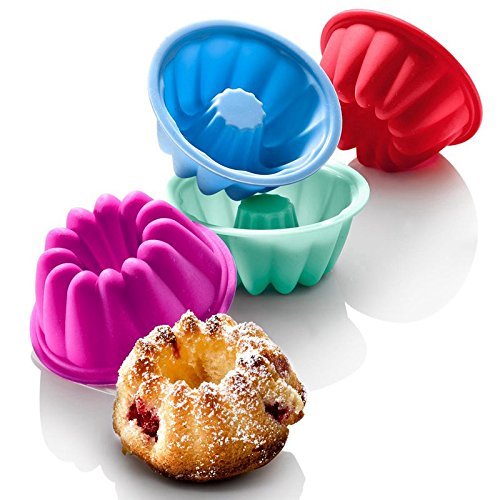 Buy Astra shop Fancy Mini Silicone Dessert Mold, Stackable Bundt Pan