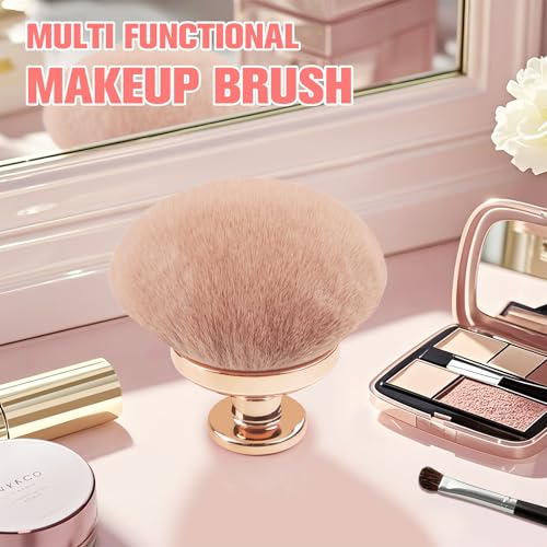Extra Large Body Makeup Brush For Self Tanner, Leg Makeup &Bronzer Blend,90 mm Wide-headed Kabuki Brush Provides More Even &Pretty Application, Sunscreen Face& Back Makeup Brush, Wet&Dry