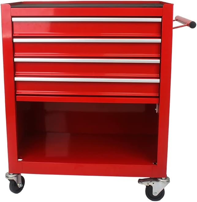 Miniatura 4 de Carrito de herramientas rodante con caja de herramientas de 4 cajones, baúl de herramientas con ruedas, armarios organizadores de almacenamiento de