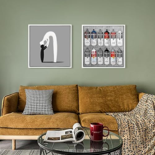 Image of Floater Frame for 6x6 Canvas Paintings with 0.6-0.9 inch Deep,White | Set of 2,Easy Framing,Floating Frames for Landscape Portrait Bedroom Hallway Entryway Decor,Horizontal or Vertical Display