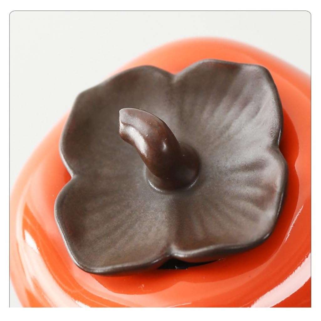 CMBSSTFC Słoik na cukier Kreatywny ceramiczny Persimmon Słoik do przechowywania luźnej herbaty Słoik na cukierki Zapieczętowany słoik Słoik do przechowywania w kuchni domowej Podwójny słoik/cztery