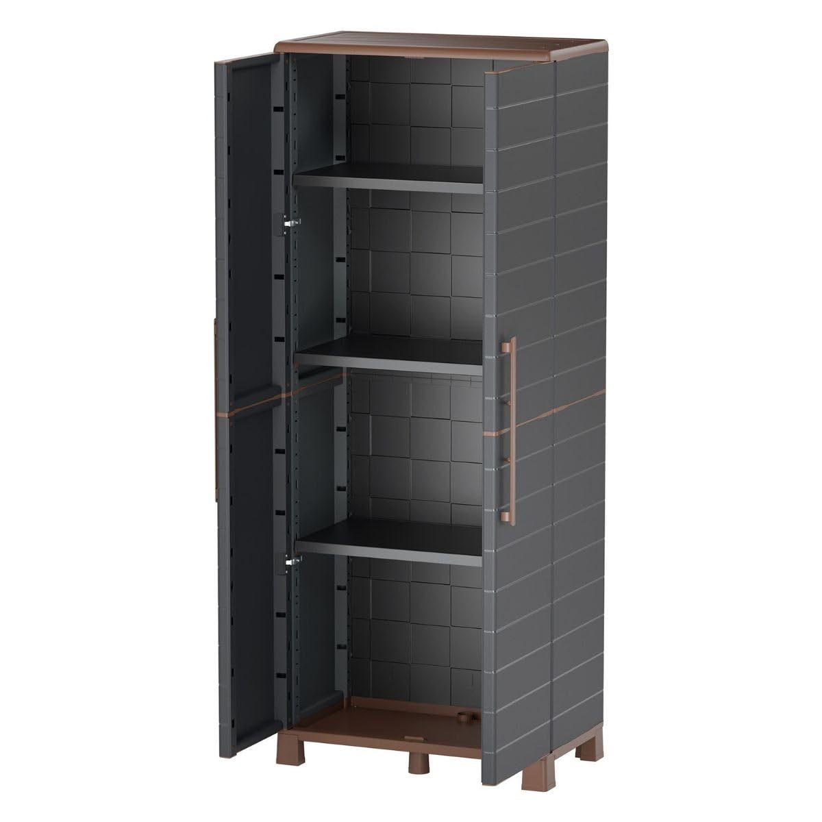 Art Plast Armoire de Rangement 2 Portes 3 étagères réglables 70 x 39 x 165 cm Grise