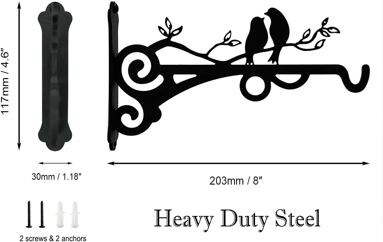 Qktxktzy Sturdy Hanging Basket Brackets for Plants Heavy Duty Solid Metal Hangers Outdoor Indoor Decor - Image 4