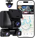 4K Dash Cam 360° View,4 Channel Front and Rear Dash Camera for Cars,Built-in 5GHz Wi-Fi GPS, Voice Control, Free 128G Card,Night Vision,24H Parking Mode,G-Sensor