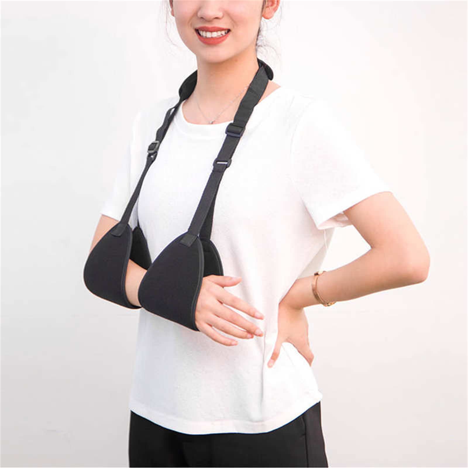 Hombro con Cabestrillo para Brazo, inmovilizador de Hombro médico, triángulo Ajustable dislocado para Soporte de Codo de muñeca Rota Correa Acolchada para Hombres o Mujeres niños