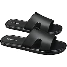 VIPWOLF Men's H Band Sandals Summer Cut Out Open Toe Slip on Hiking Outdoor Flat Sandals
