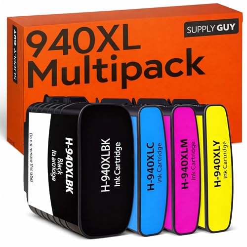 Supply Guy 4 Cartuchos de Tinte Compatible con HP 940XL para HP Officejet Pro 8000 8500 8500A A909A A910A