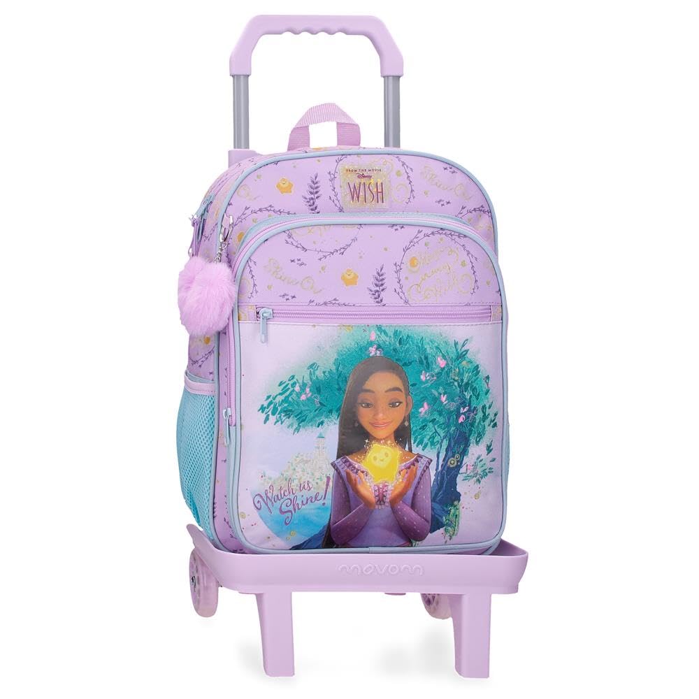 Disney Joumma Bags, Wish Watch us shine, mochila escolar, mochila infantil, un material rígido y ligero, Tirantes anchos, ergonómicos y acolchados que se adaptan perfectamente a la espalda.