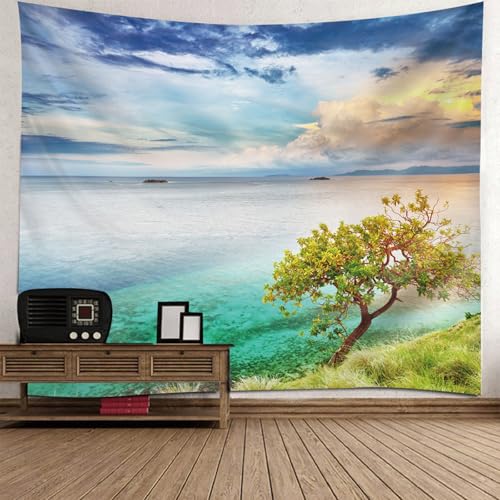 Tapisserie paysage mer pour transformer l'ambiance d'une chambre adulte