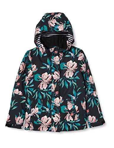 Roxy Jetty-Chaqueta para Nieve para Niñas 8-16, True Black Tropical Day, 12/L