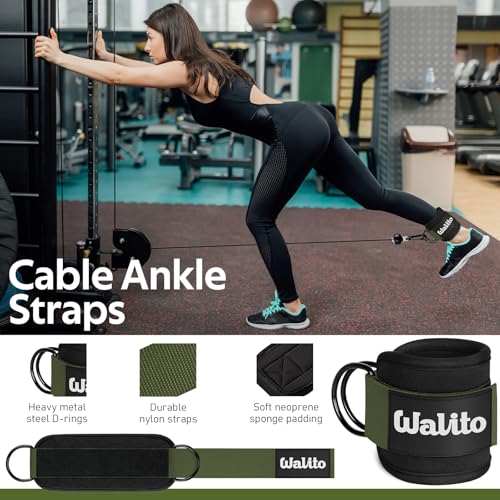Image of WALITO 8Pcs Barbell Pad Set for Hip Thrust - Squat Pad,Gym Accessories for Women with Bar Bad,Bench Press, with Gym Ankle Straps,Resistance Bands for Working Out,Lifting Strap,Carry Bag