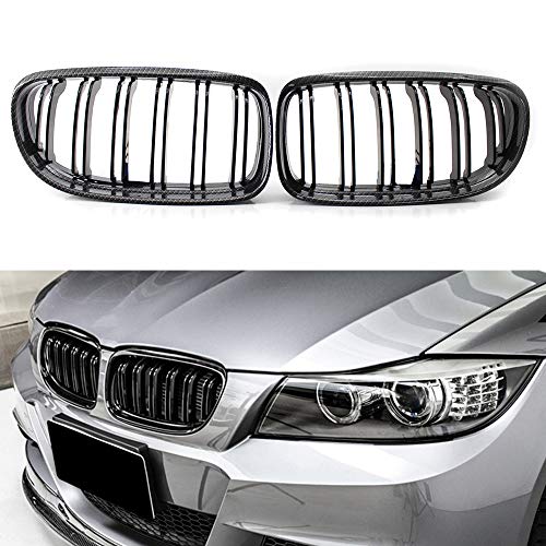 Calandre de rein BMW E90 E91 2009-2012 finition look carbone premium double latte