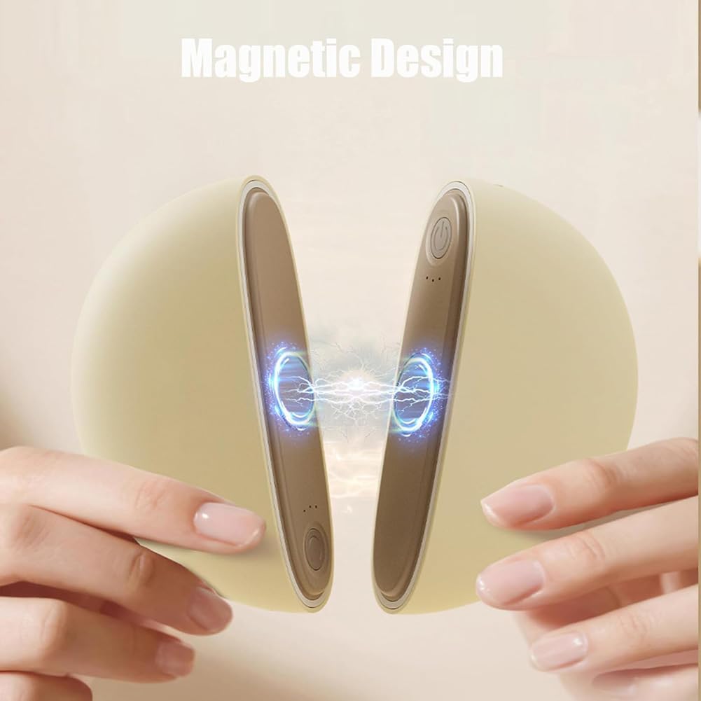 Hand warmer showing its compact size and charging port