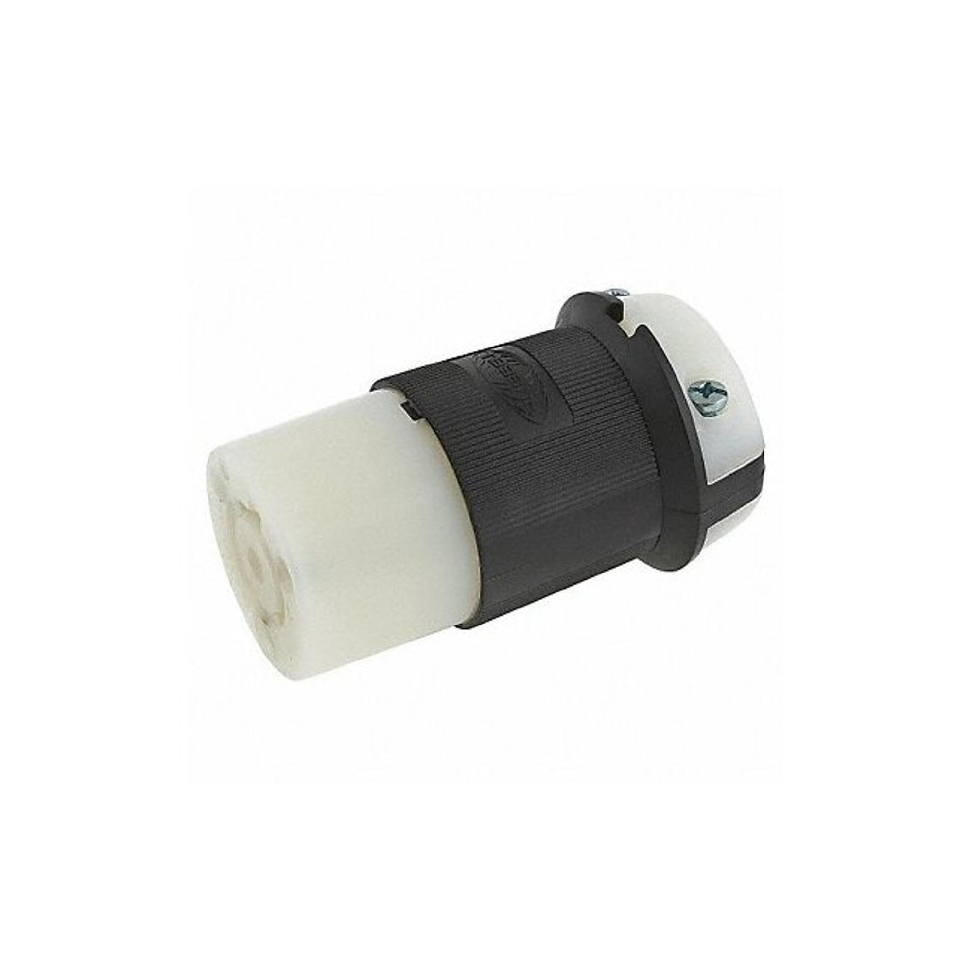 Hubbell HBL2343 Locking Connector, 20 amp, 480V, L8-20R, Black and White