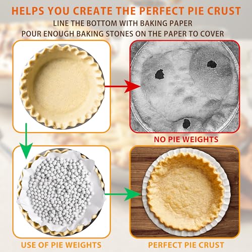 image for MOBYKE Pie Weights for Blind Baking, 2.2 LB Ceramic Pie Weights Blind 