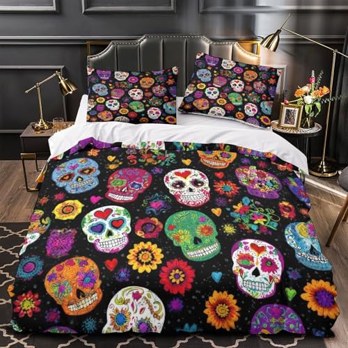 Housse de couette microfibre résistante 200x200 parure de lit imprimée 3D - 2