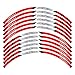 lanbodada Autocollant de Roue Autocollant de Jante extérieure de Bord de Roues Avant et arrière de Moto Autocollants de Roue à Rayures réfléchissantes pour KYMCO AK550 (Couleur : Rouge)