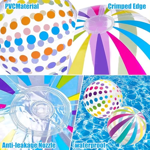 2 Stück Wasserball Aufblasbar,Pool Kinder Spielzeug,Wasserspielzeug Ball für Strand,Wasser Outdoor Spiele,Party Erwachsene Aufblasbarer Strandball,Bunt Poolspielzeug 40cm